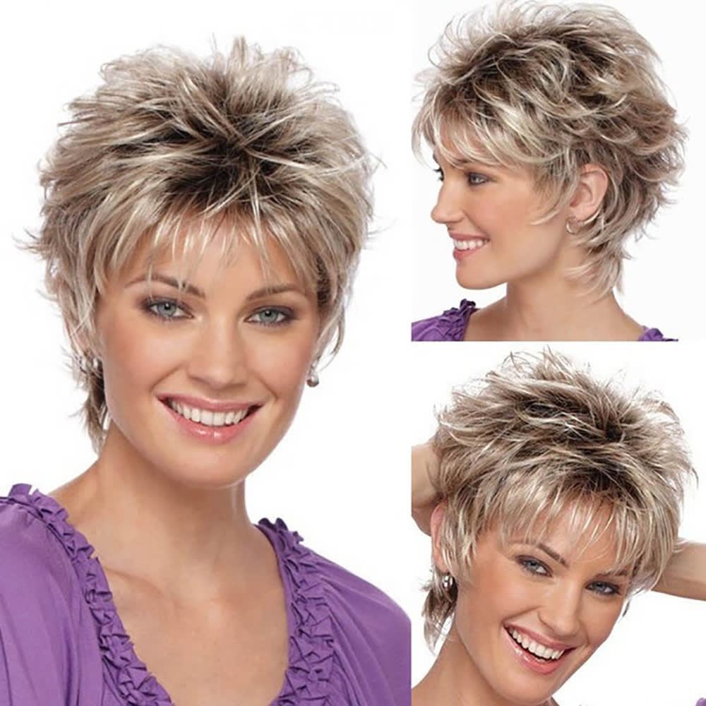 Golden Brown Melange Short Hair view 4