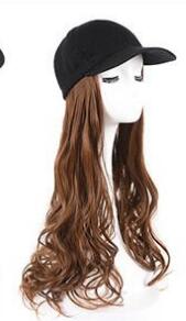 Hat Wig Ladies Long Hair One Big Wave Curly Hair Headgear Fashion Hat With Wig Net Red view 6