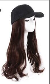 Hat Wig Ladies Long Hair One Big Wave Curly Hair Headgear Fashion Hat With Wig Net Red view 2