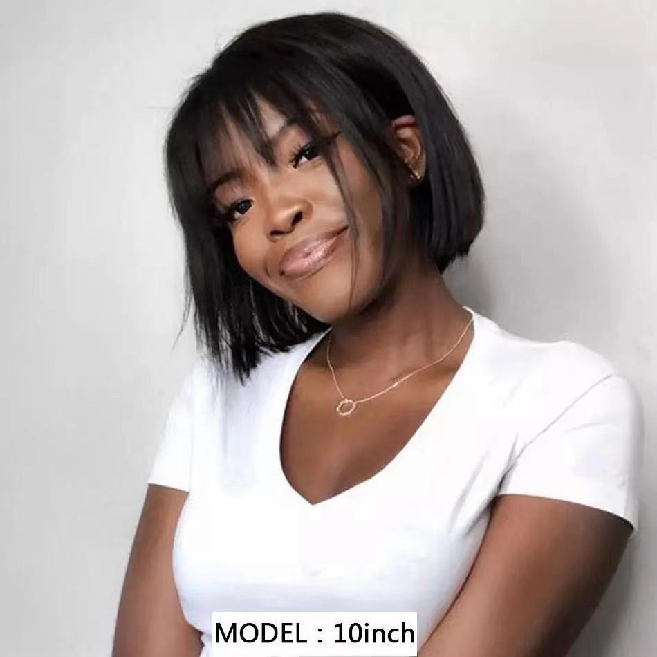 Wig Female Short Hair BoBo Head Air Bangs view 5