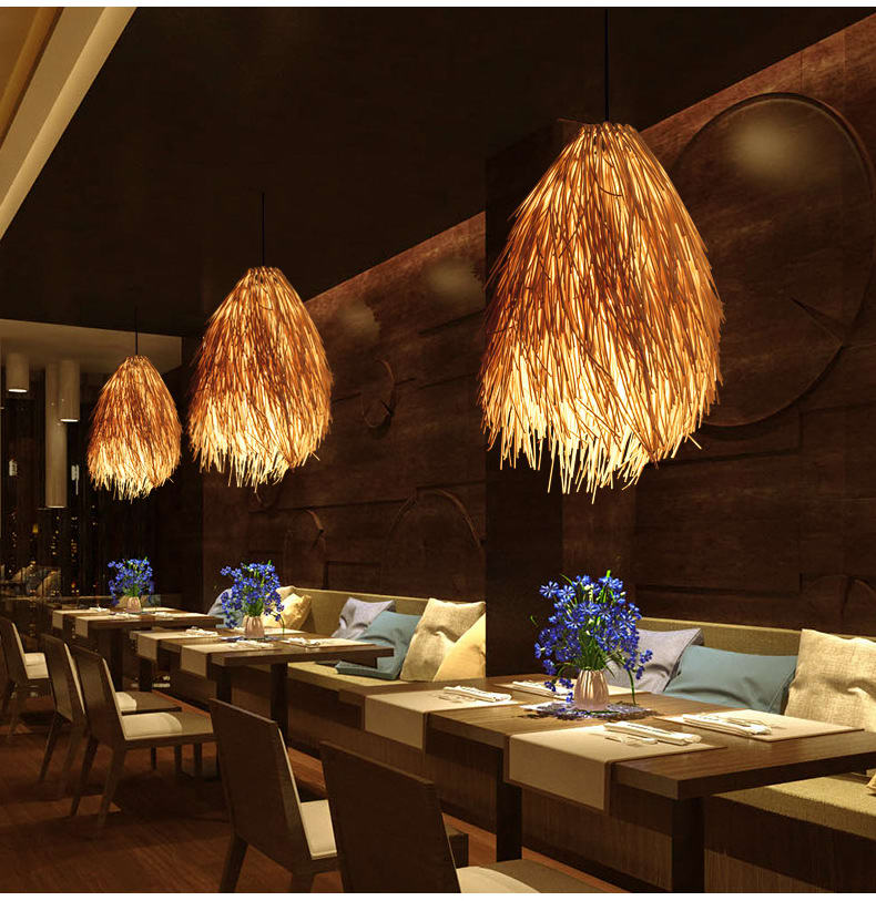 Idyllic Hotel Rattan Chandelier Creative Pine Cone Chandelier view 5