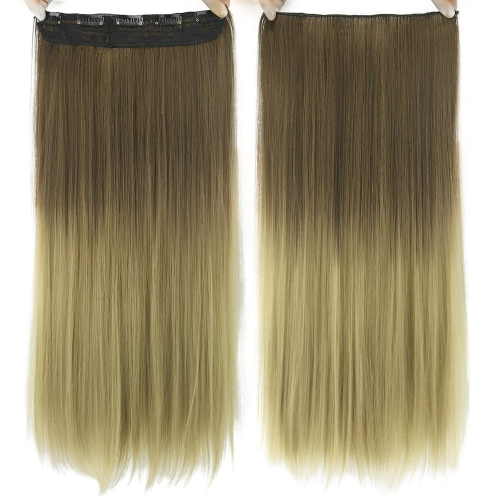 Dyed Gradual Straight Hair Clip Clip, Curtain T-color Hair Extension Piece view 5