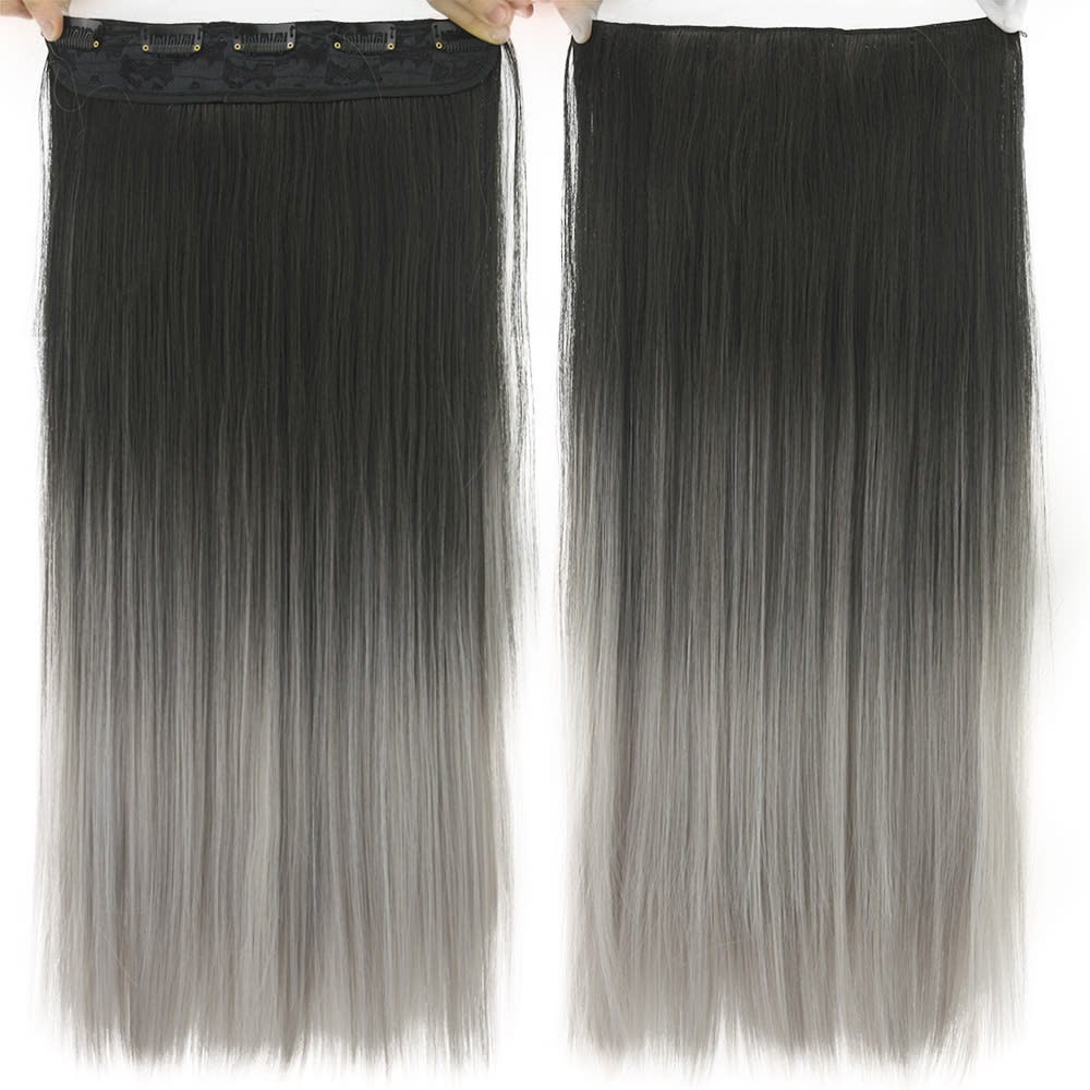 Dyed Gradual Straight Hair Clip Clip, Curtain T-color Hair Extension Piece view 6