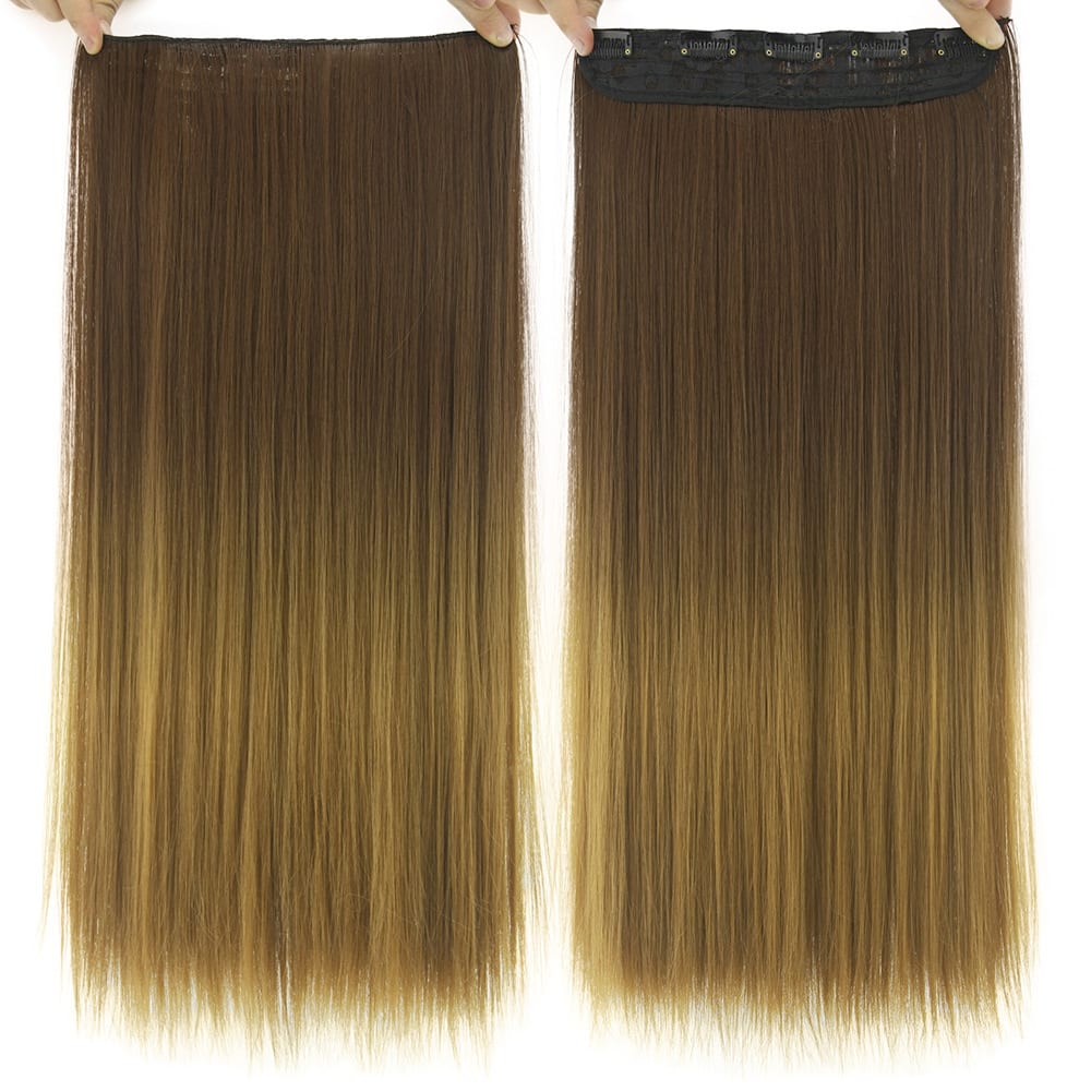 Dyed Gradual Straight Hair Clip Clip, Curtain T-color Hair Extension Piece view 11