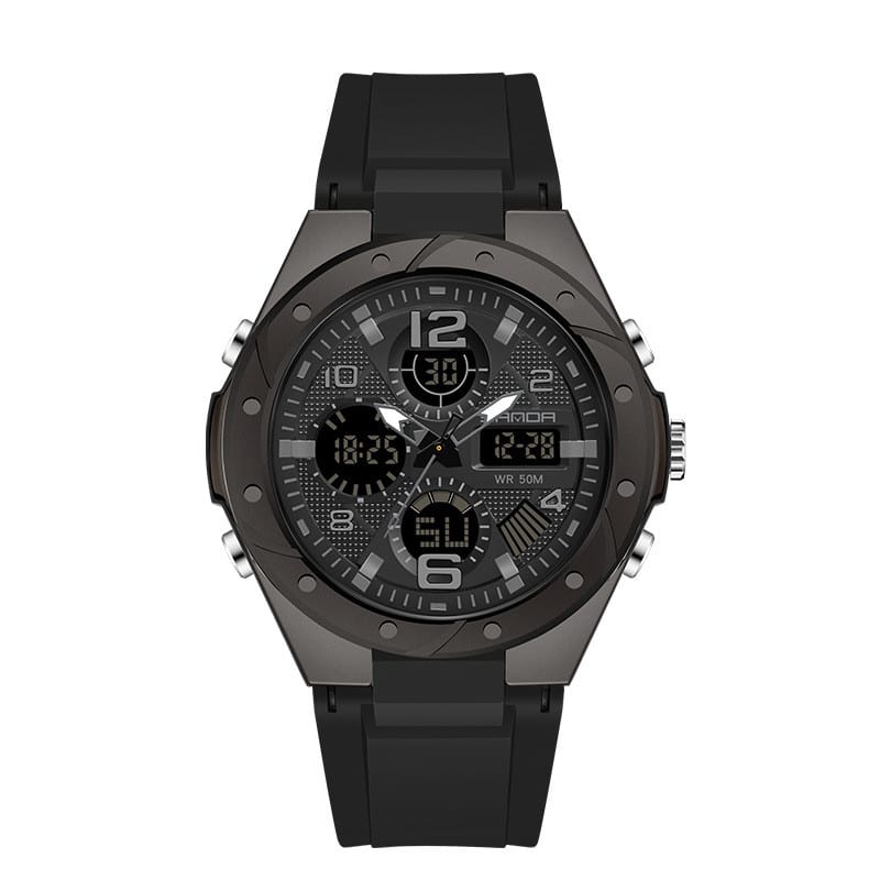 Men's Dual Display Waterproof Luminous Couple Sports Electronic Watch view 14