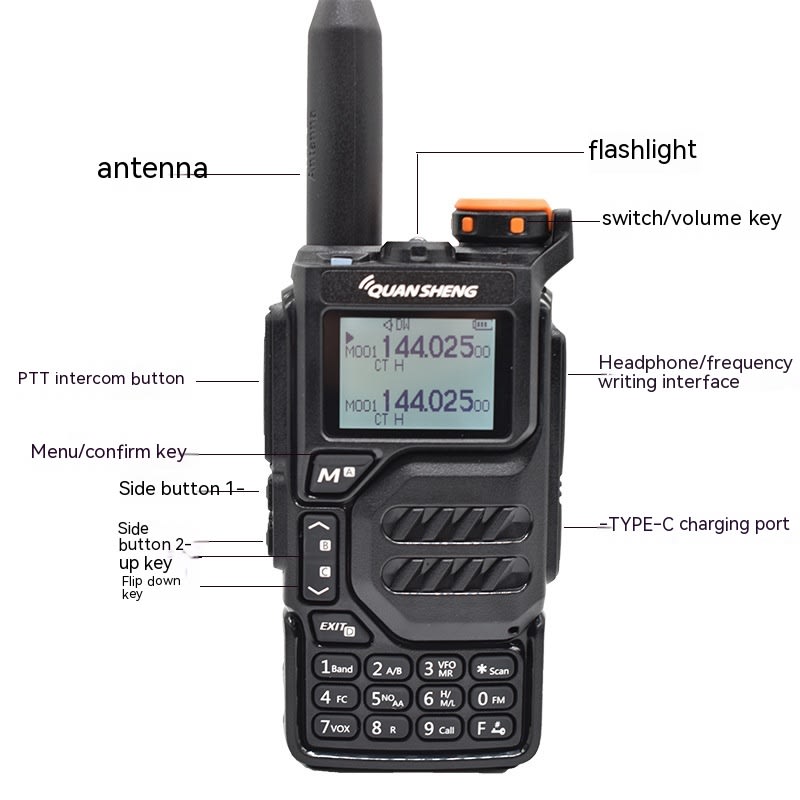 Walkie-Talkie Lithium Battery Frequency Outdoor Self-driving Multi-band view 5