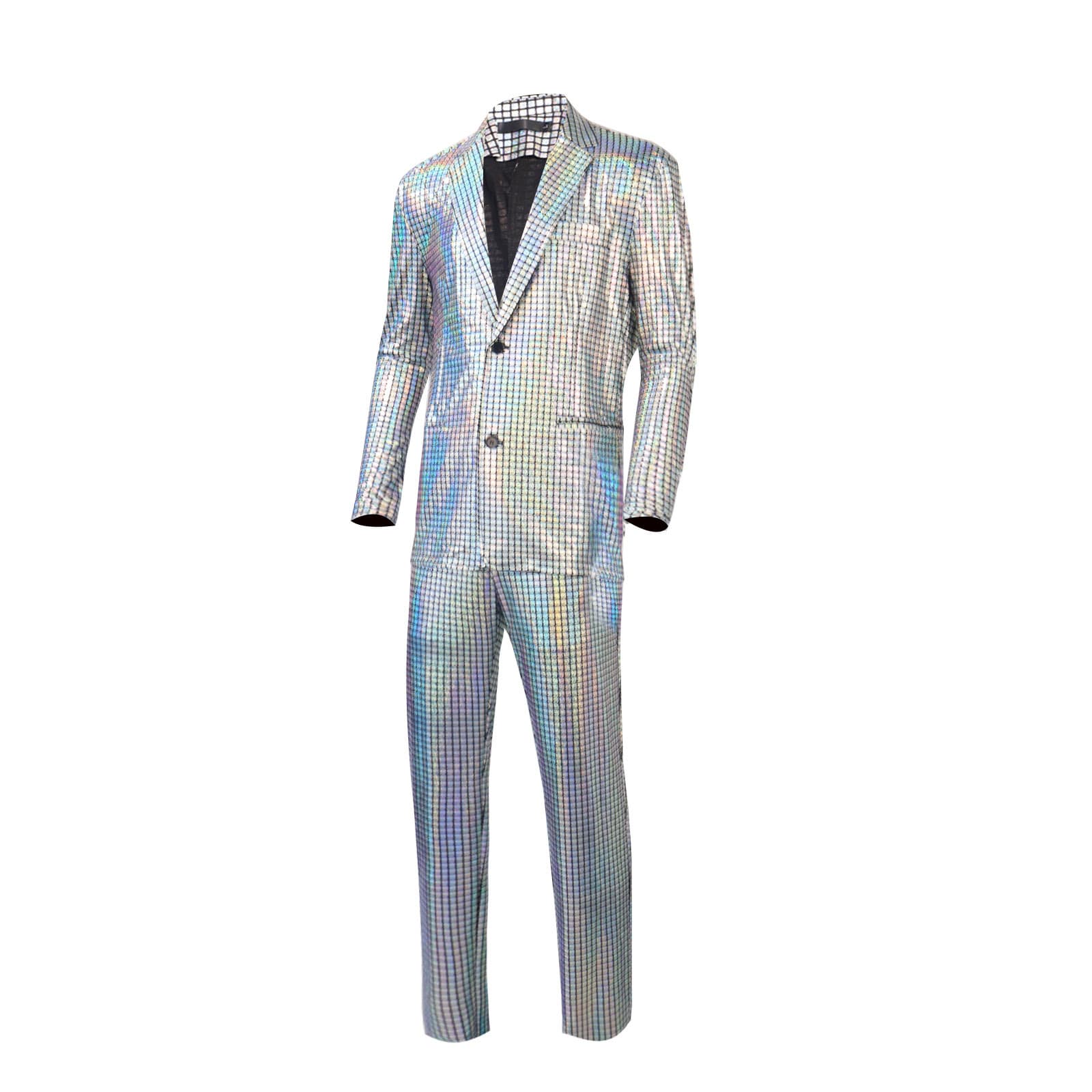 Rainbow Plaid Gilding Craft Stage Cool Performance Shiny Suit view 13