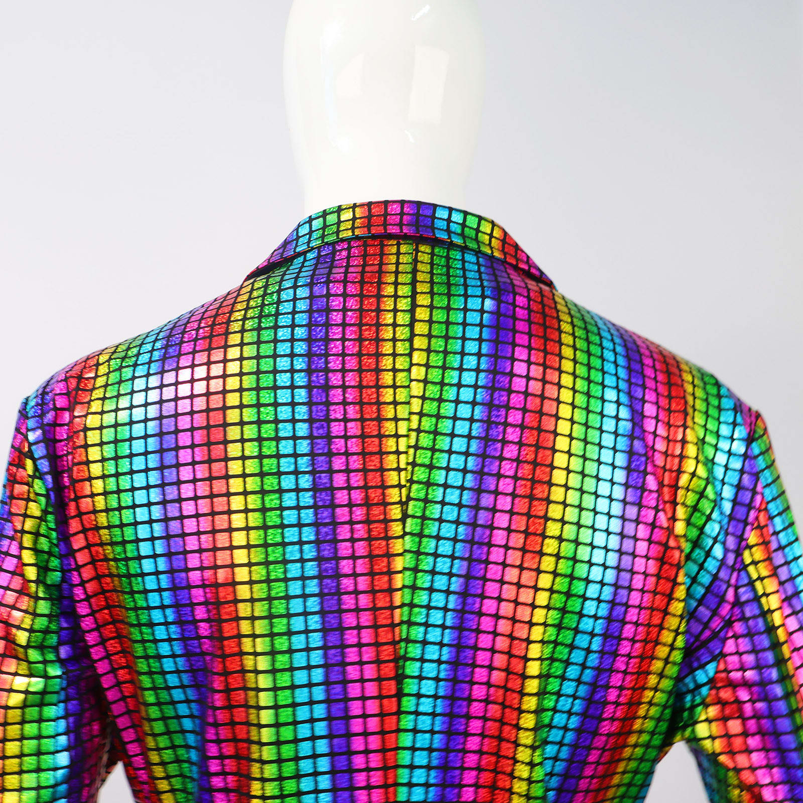 Rainbow Plaid Gilding Craft Stage Cool Performance Shiny Suit view 5
