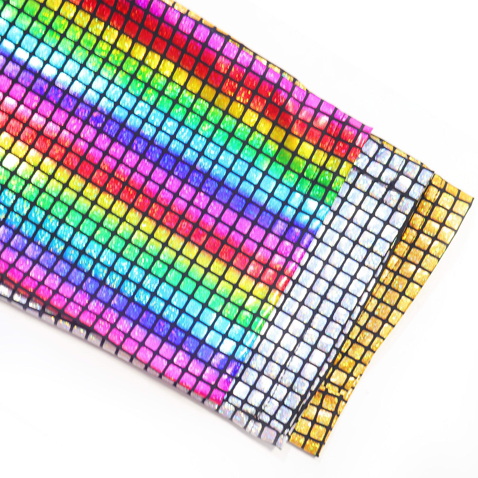 Rainbow Plaid Gilding Craft Stage Cool Performance Shiny Suit