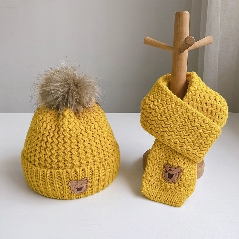 Children's Hat Scarf Suit Warm With Velvet view 10