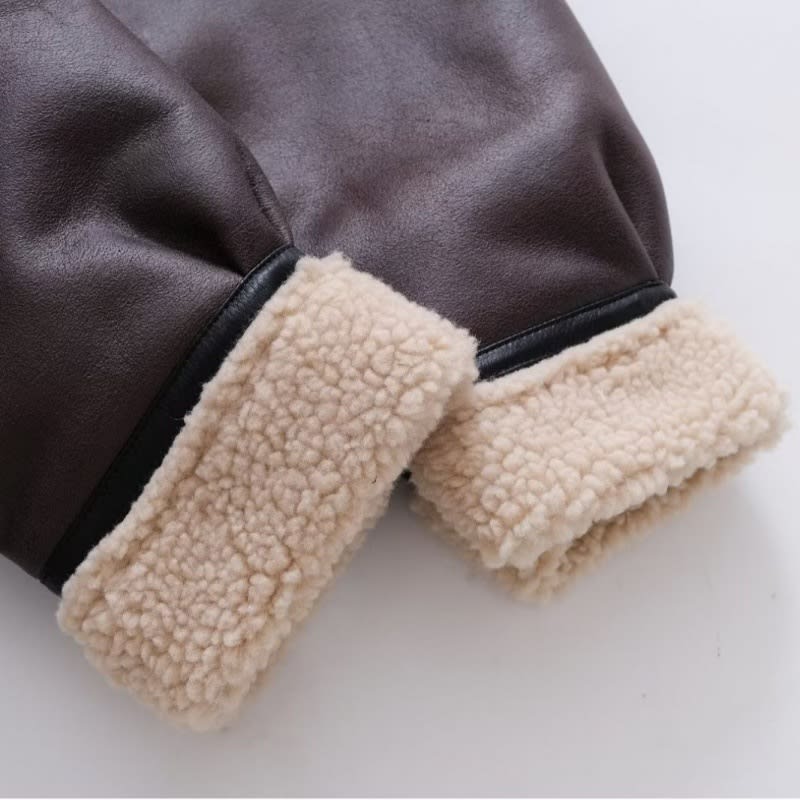 Women's Suede Fur Integrated Motorcycle Jacket view 3