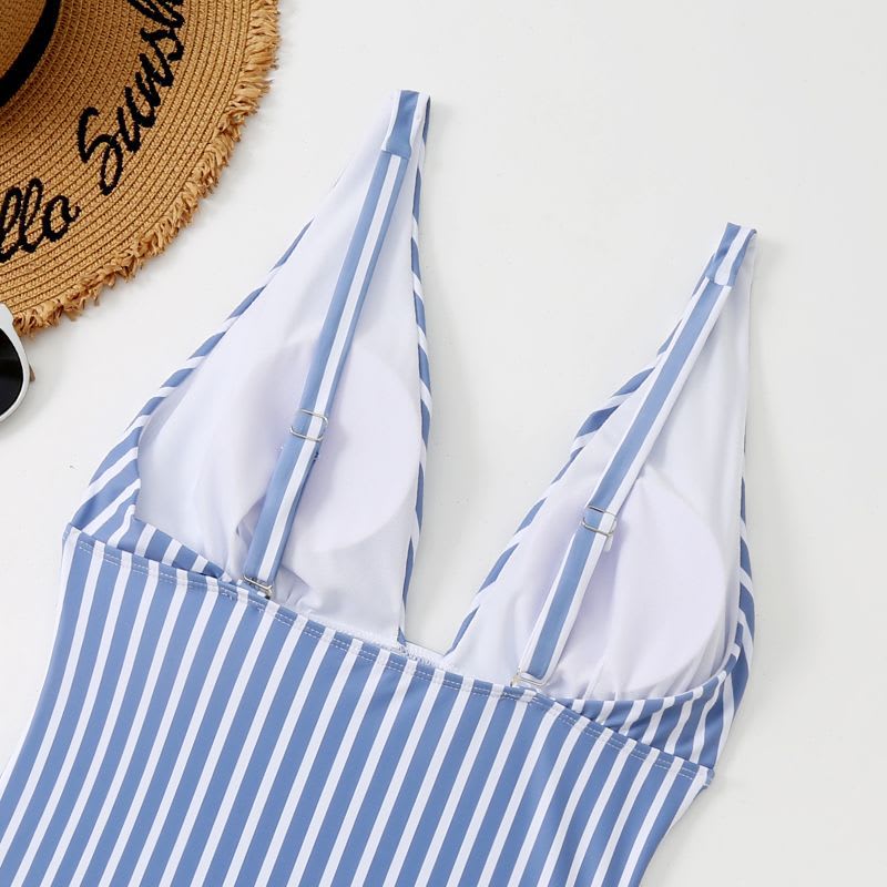Striped One-piece Bikini Women's Swimsuit view 8