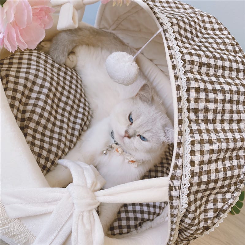 Pet Cradle Four Seasons Kennel Lattice Cat Bed view 2