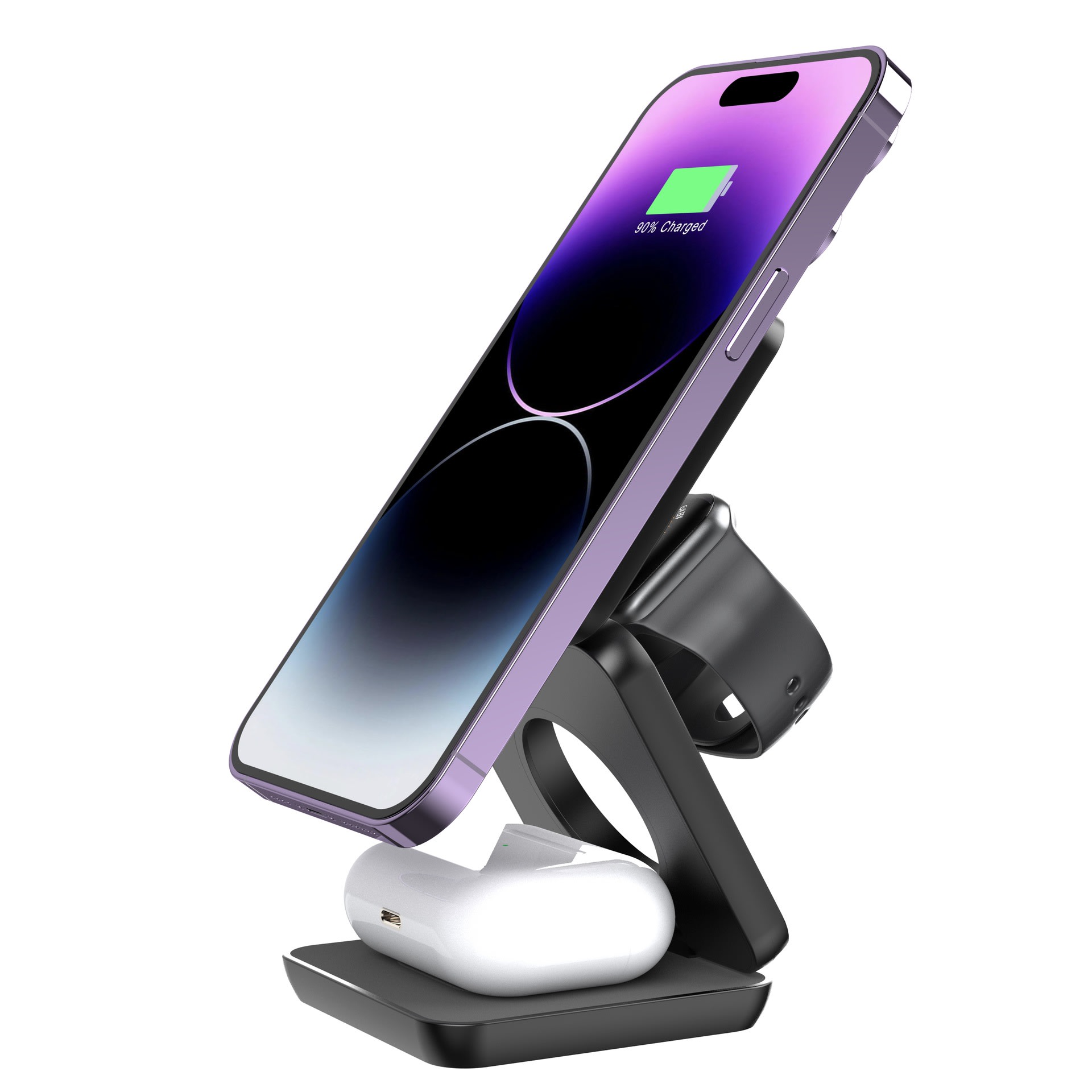 Folding Three-in-one Wireless Charger Portable Magnetic Suction view 3