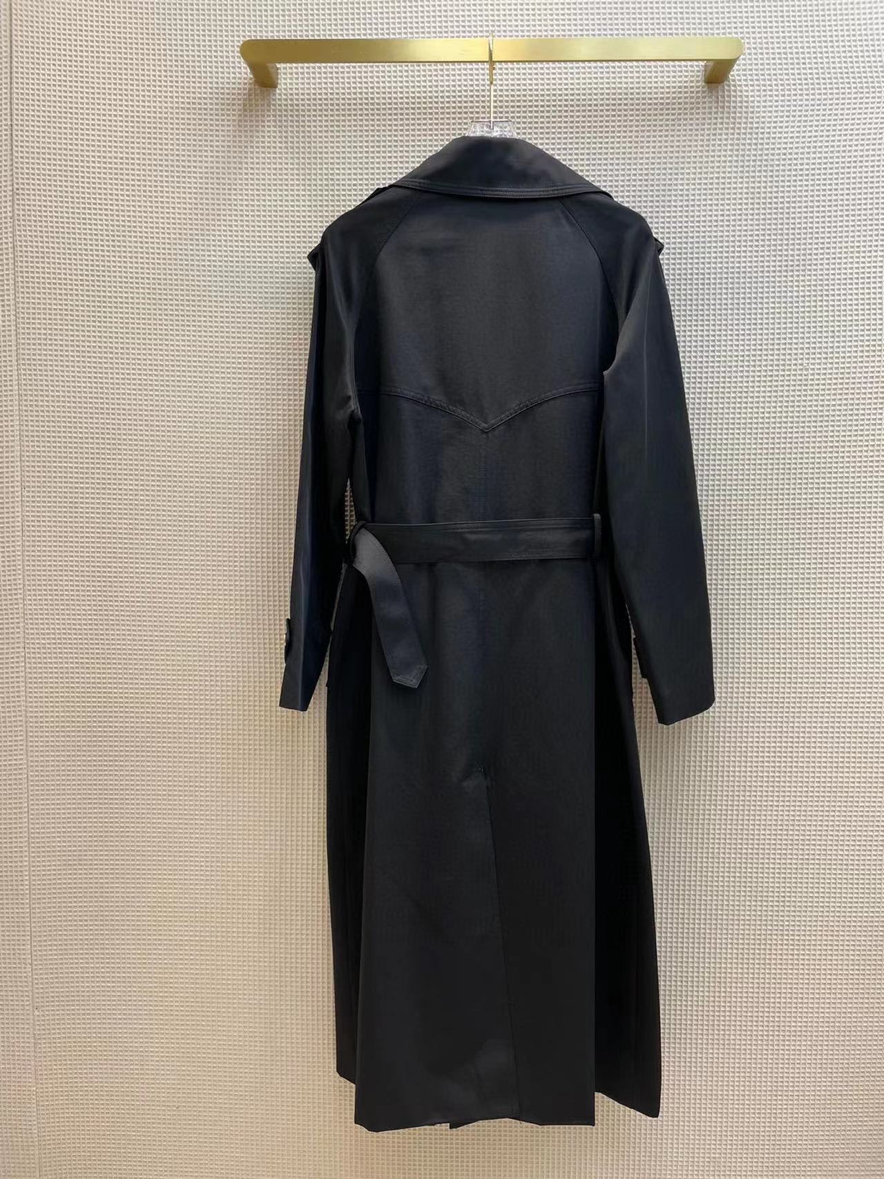 Waist-tight Design Jacquard Lining Trench Coat view 16