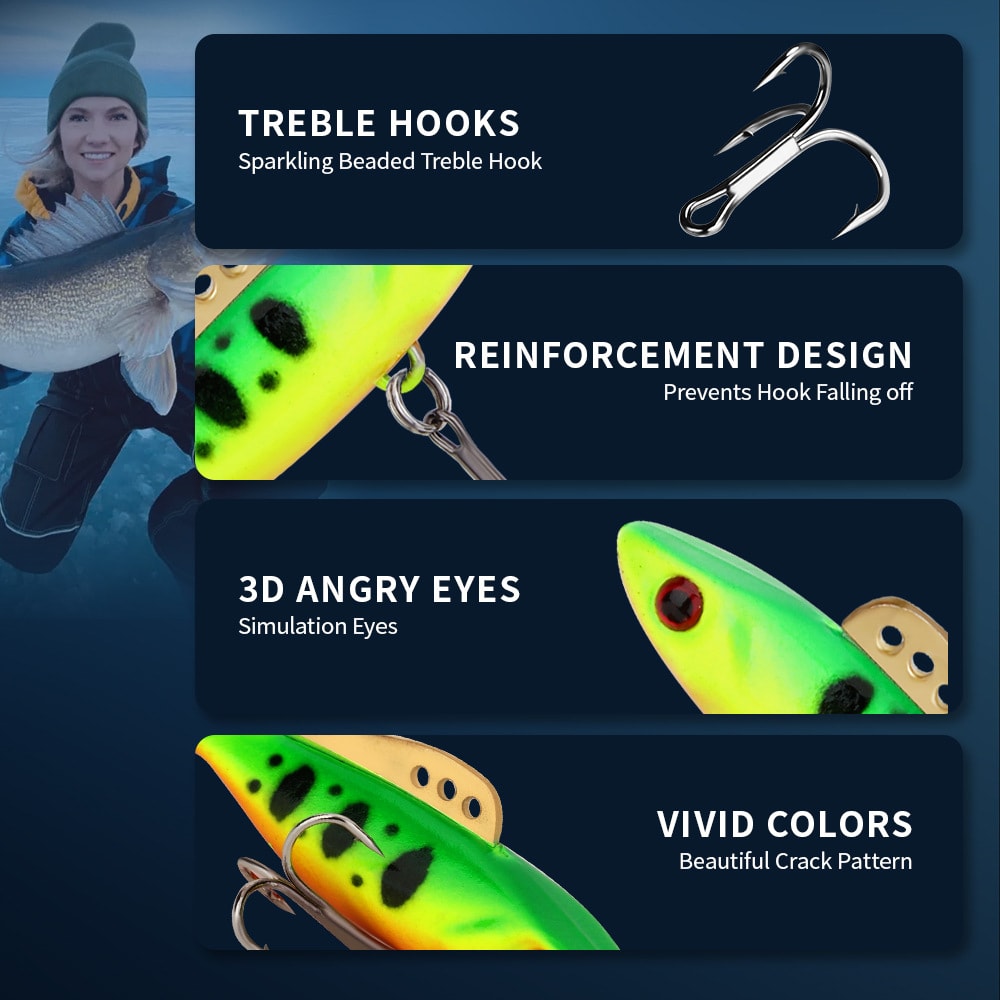 FISHKING Ice Fishing Bait Bait Lure Lure Treble Hook Jig Hook view 17