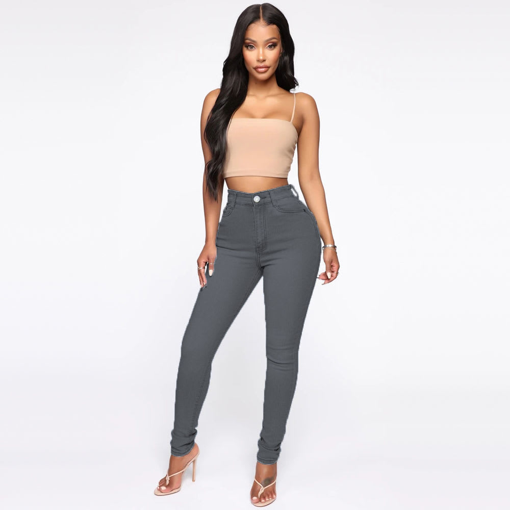 Slimming Jeans Pants For Women High Waist Trousers With Pockets view 7