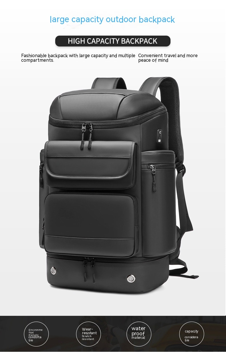 Men's Large Capacity Outdoor Waterproof Backpack view 15