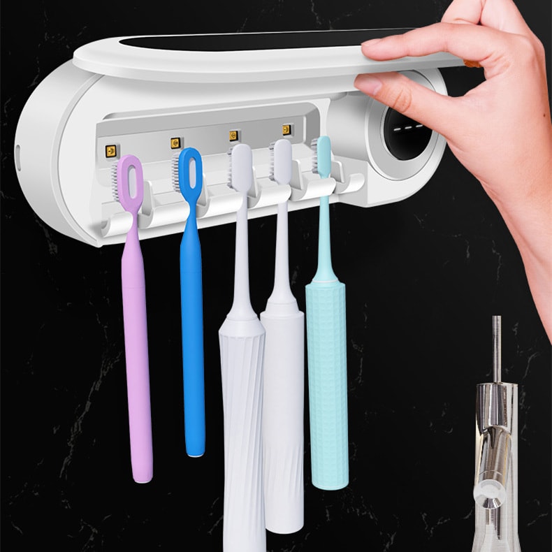 Wall Mounted Toothbrush Holder Smart Toothbrush UV Sterilizer Holder Toothpaste Dispenser Squeezer For Bathroom Accessories view 5