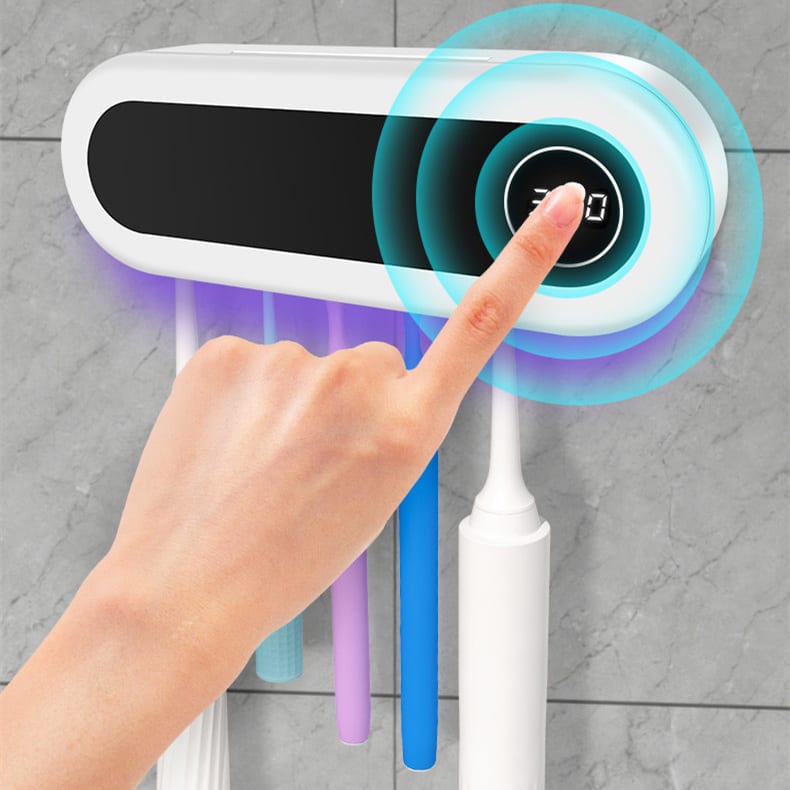 Wall Mounted Toothbrush Holder Smart Toothbrush UV Sterilizer Holder Toothpaste Dispenser Squeezer For Bathroom Accessories view 2