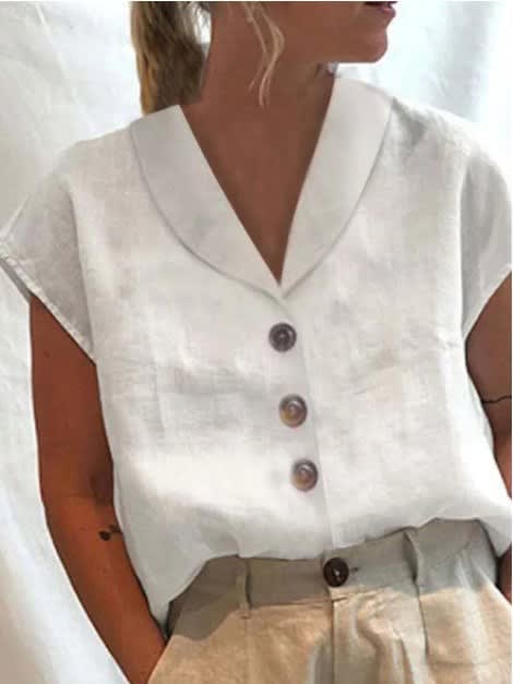 European And American Ladies Fashion Cotton And Linen Top view 9