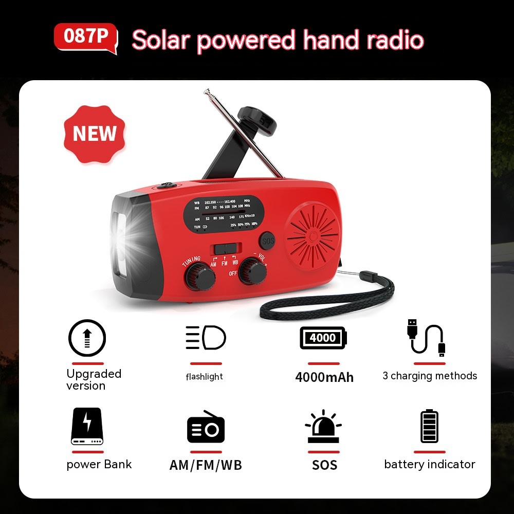 Multi Functional Solar Powered Portable Emergency Radio view 3