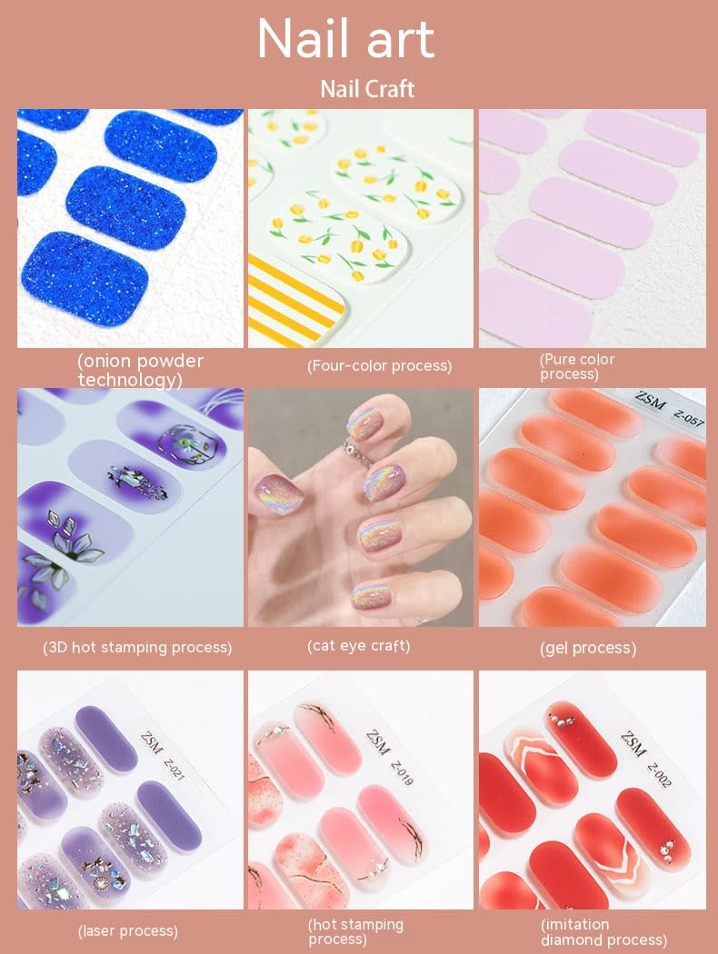 UV Semi-curing Gel Nail Stickers view 3