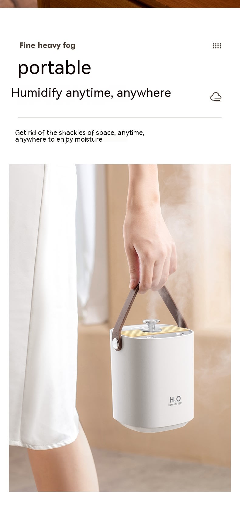 New Dual Spray Mute Portable Humidifier Home Heavy Fog Office Bedroom Air Humidifier view 13