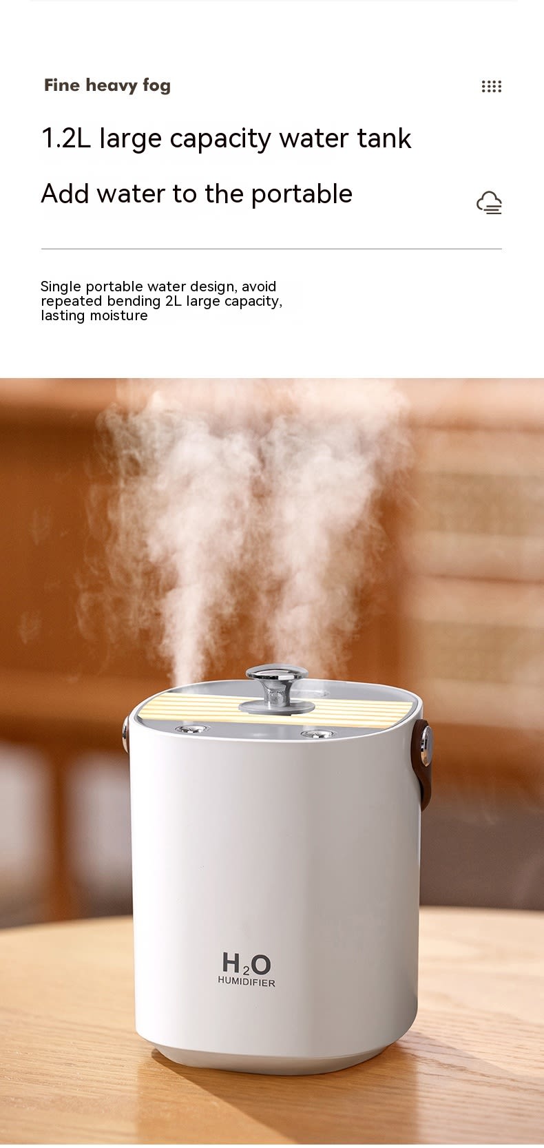 New Dual Spray Mute Portable Humidifier Home Heavy Fog Office Bedroom Air Humidifier view 3