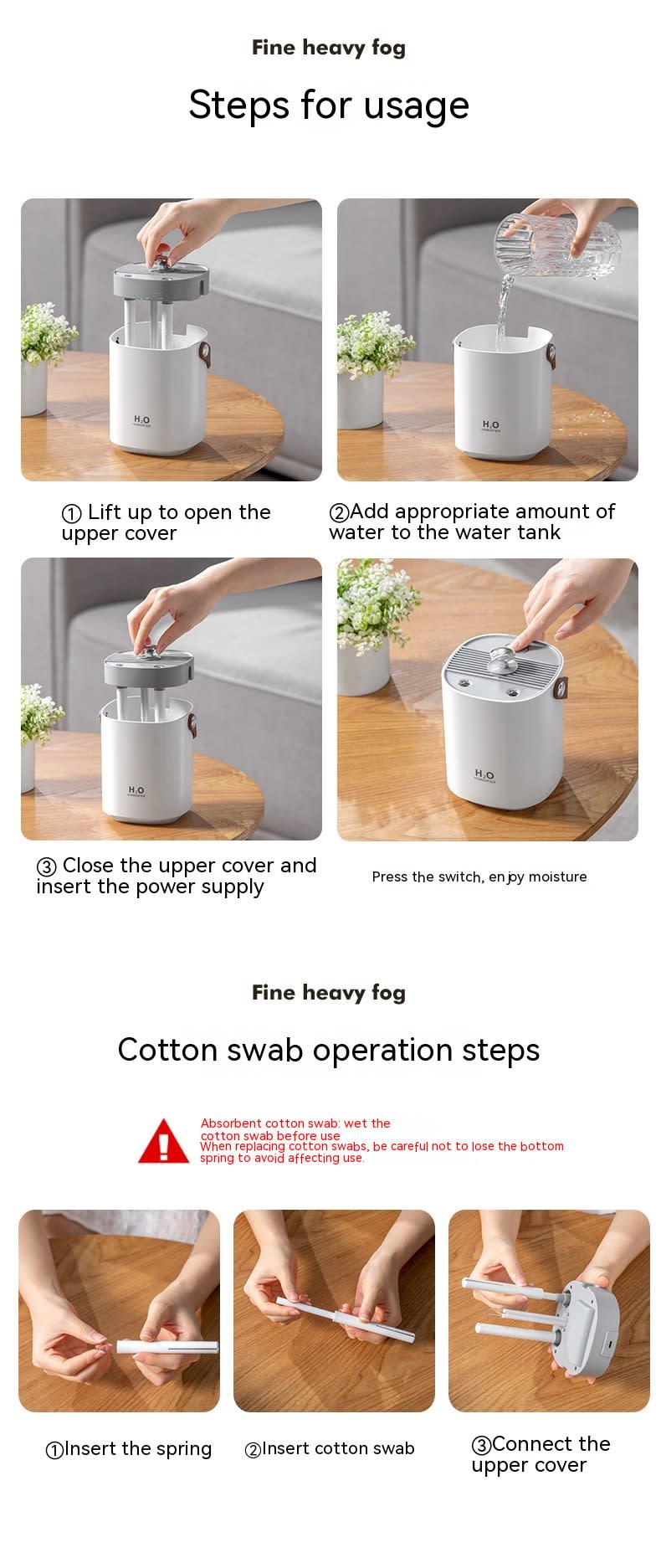 New Dual Spray Mute Portable Humidifier Home Heavy Fog Office Bedroom Air Humidifier view 10