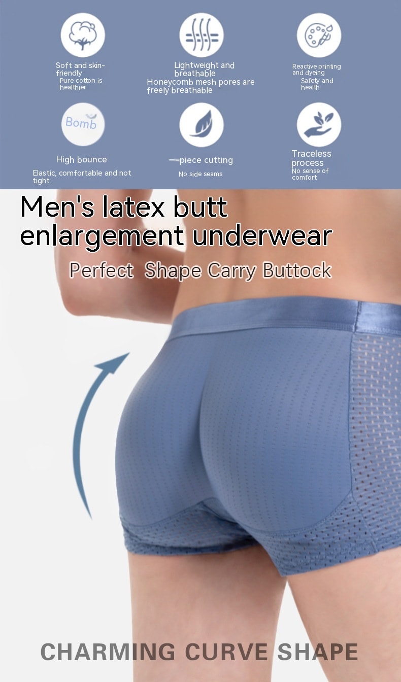 Men's Underwear Latex Sponge Fixed Cushion Hip Lifting view 13