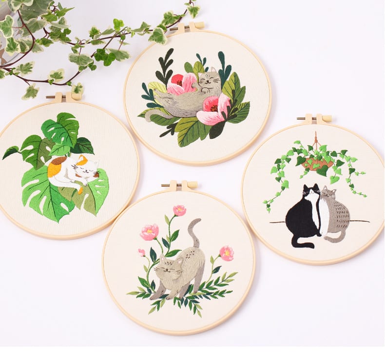 Cat Embroidery Pattern Diy Material Package Kit view 14