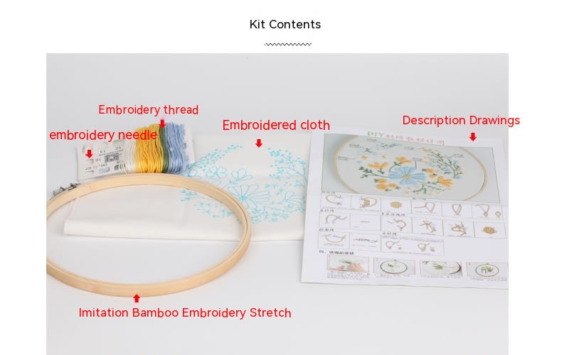 Cat Embroidery Pattern Diy Material Package Kit view 4
