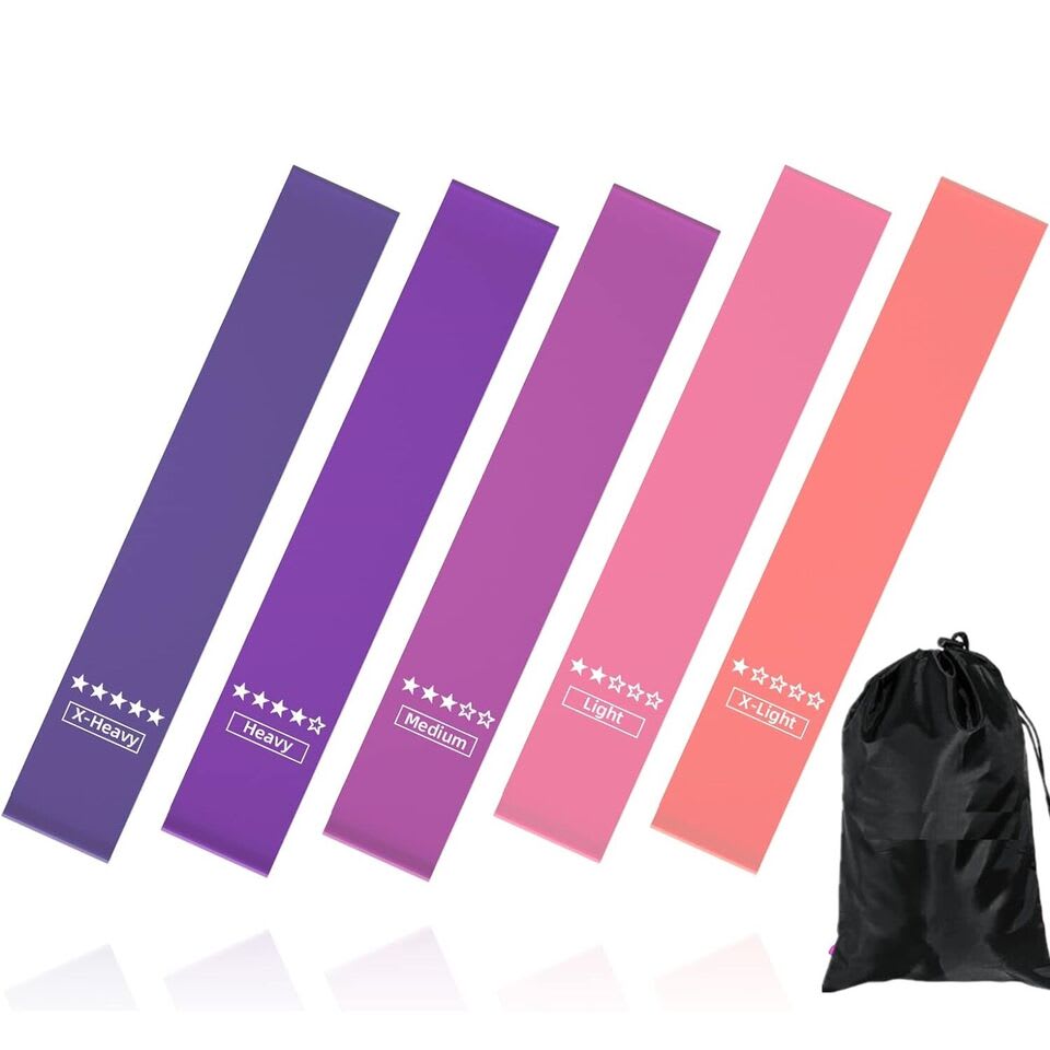 Resistance Loop Exercise Bands, Resistance Bands Exercise Bands For Home Fitness, Stretching, Strength Training, Physical Therapy,Elastic Workout Bands For Women Men Kids, Set Of 5 view 6