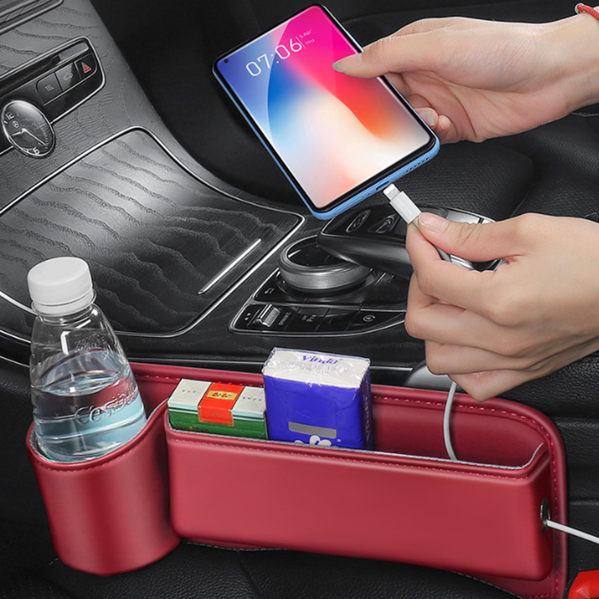 Car Seat Gap Filler Organizer Car Seat Console Organizer For Keys Phones And Sunglasses view 6