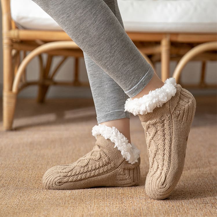 Winter Knitted Plush Floor Socks Home Warm Non-slip Carpet Socks Women view 9