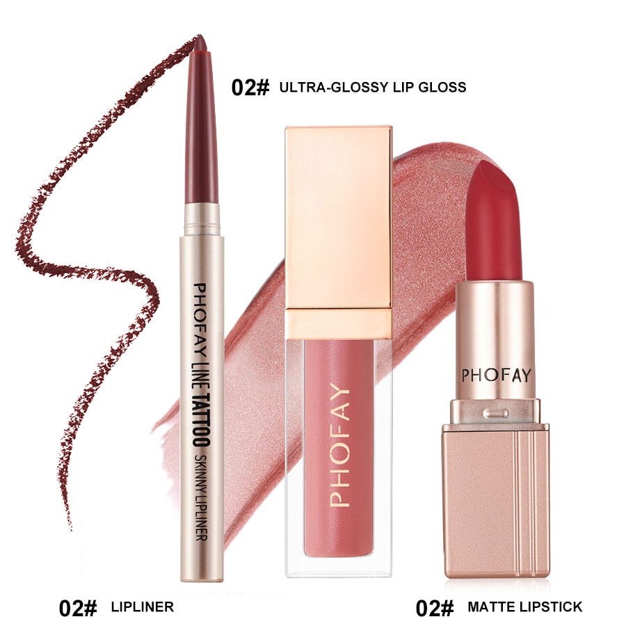 PHOFAY Ultra-Glossy Lip Gloss Matte Lipstick Lipliner view 4