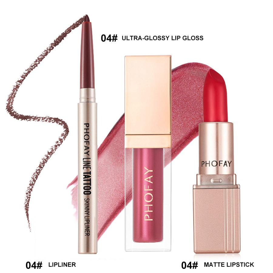 PHOFAY Ultra-Glossy Lip Gloss Matte Lipstick Lipliner view 5