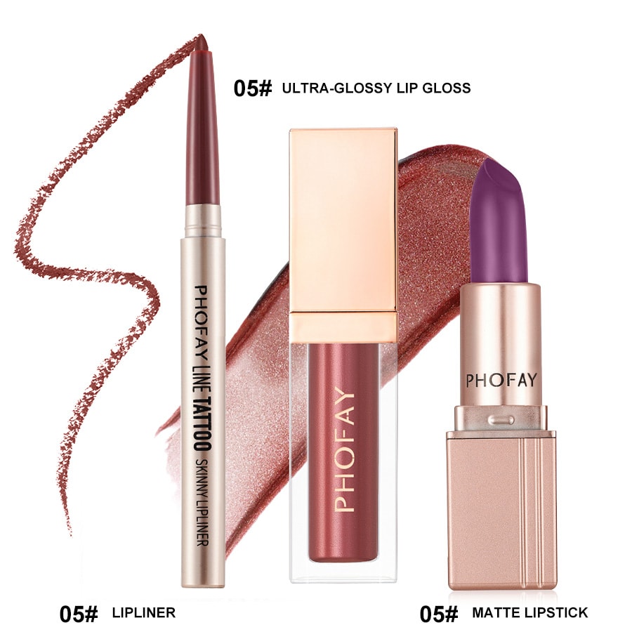 PHOFAY Ultra-Glossy Lip Gloss Matte Lipstick Lipliner view 8