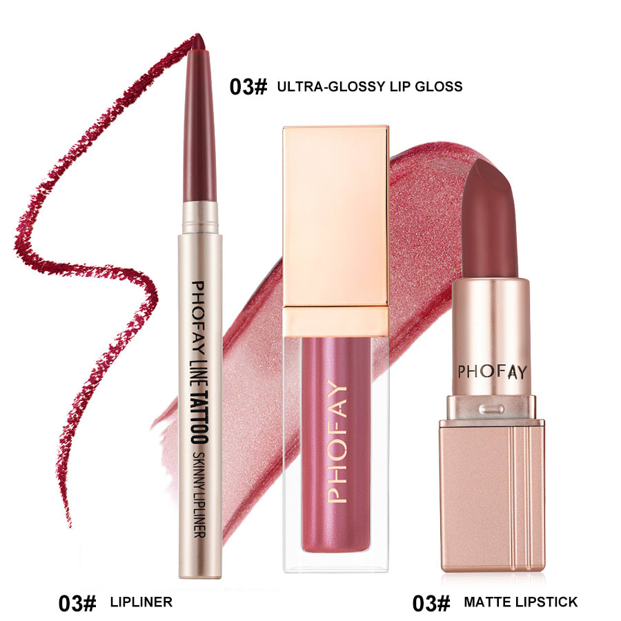 PHOFAY Ultra-Glossy Lip Gloss Matte Lipstick Lipliner view 14