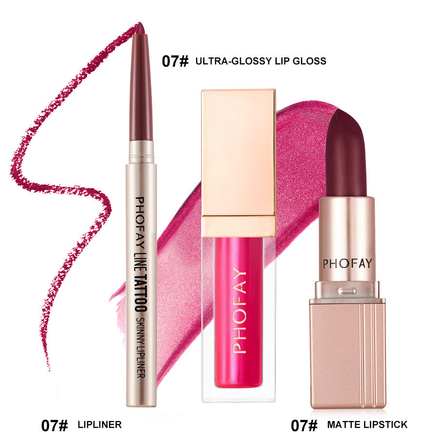 PHOFAY Ultra-Glossy Lip Gloss Matte Lipstick Lipliner view 6