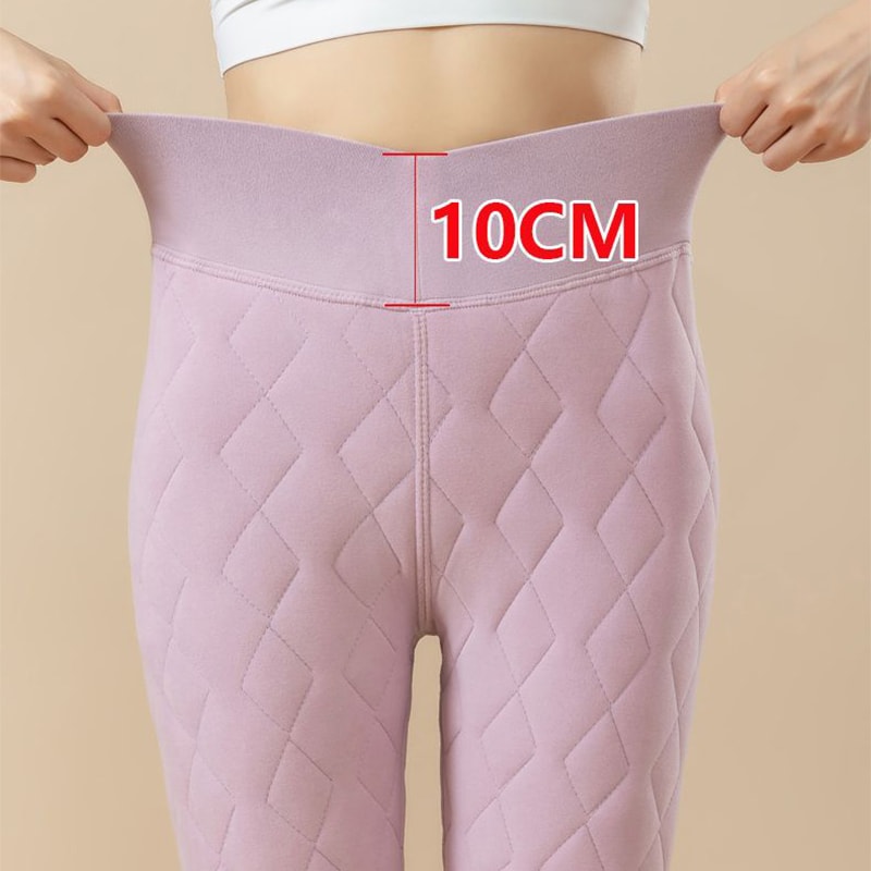 Warm Thickened Cashmere Leggings Winter Rhombus Stitching Pants Outerwear High Waist Slim Trousers Women Clothing view 7