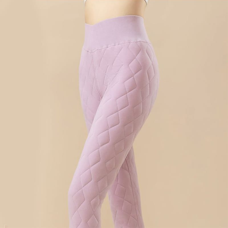Warm Thickened Cashmere Leggings Winter Rhombus Stitching Pants Outerwear High Waist Slim Trousers Women Clothing view 9