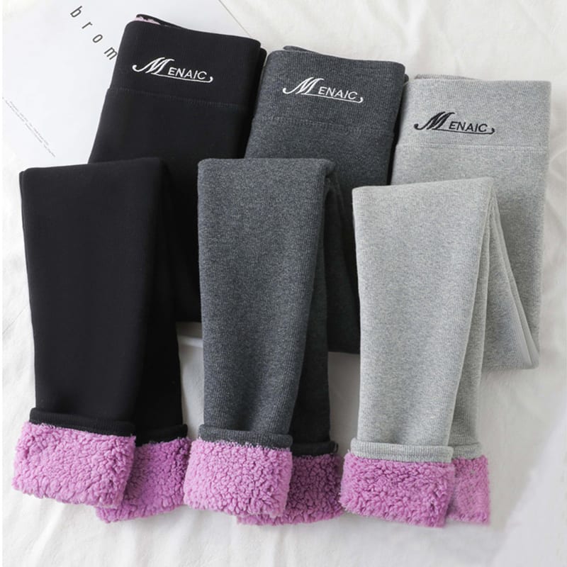 High Waist Plush Leggings Winter Warm Solid Slim Pants Fashion Trousers For Women Clothing view 6