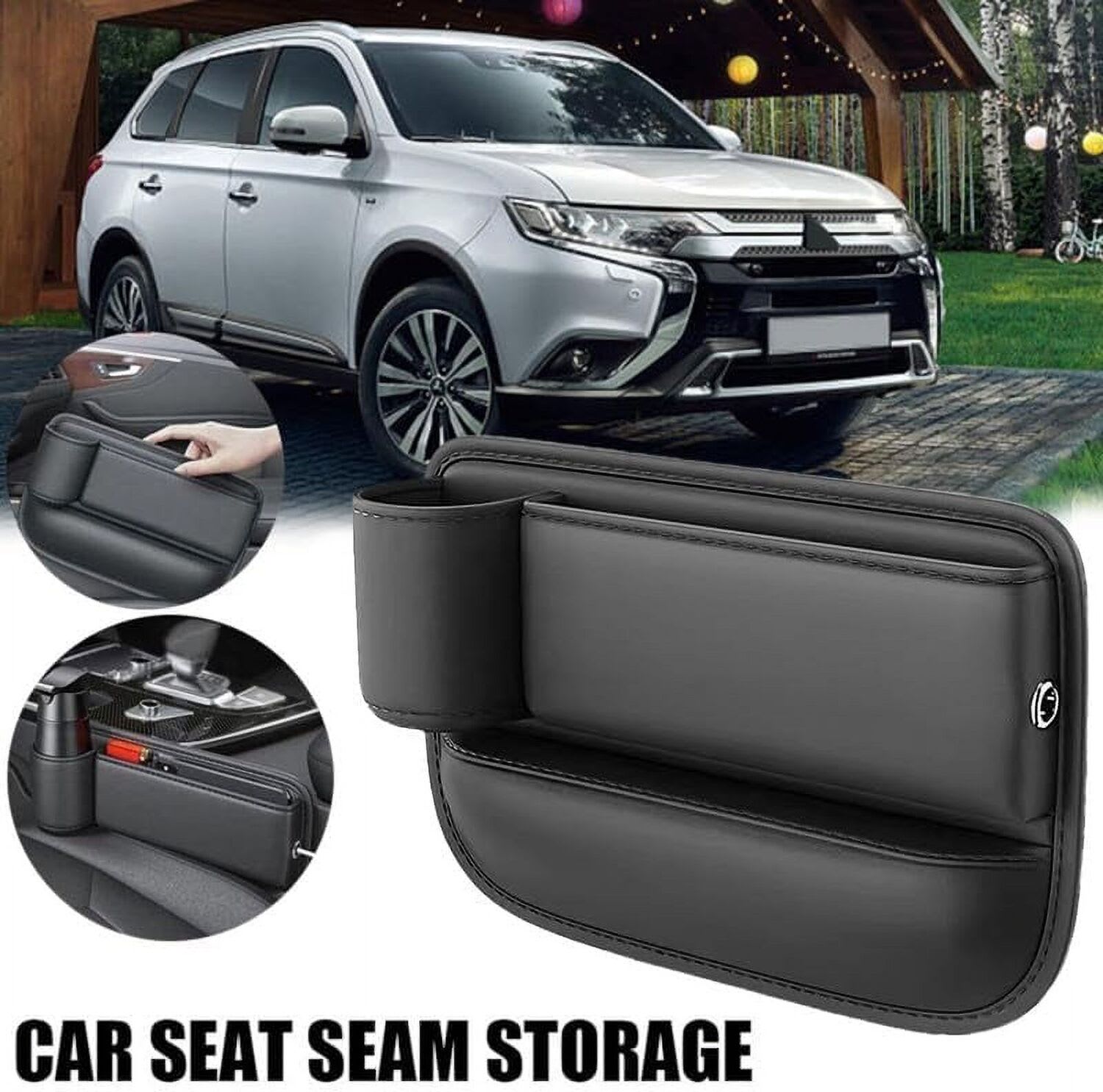 Car Seat Storage, New Upgraded Car Seat Storage Box With Cup Holder, Seat Gap Storage Box, Cup Holder Gap Bag For Car, Adjustable Car Seat Storage Box view 9