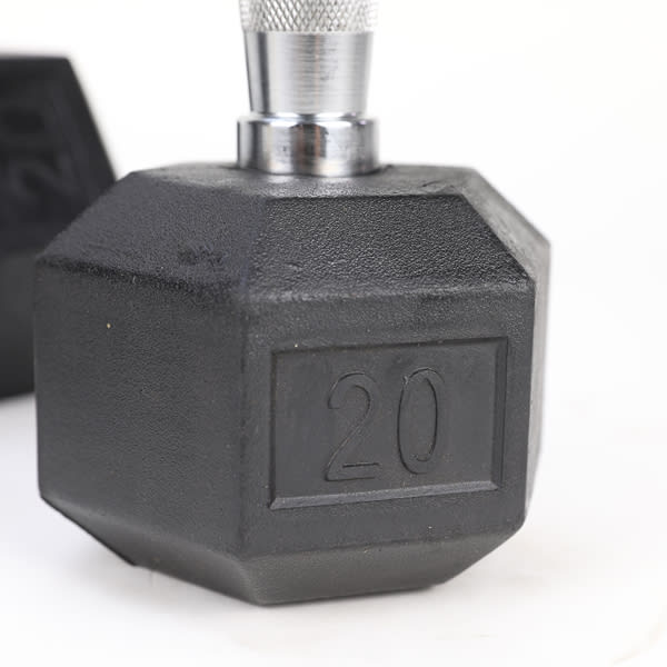 20LB 2 HDRS Rubber Coated Solid Cast Iron Dumbbells, Not Shipped On Weekends view 2