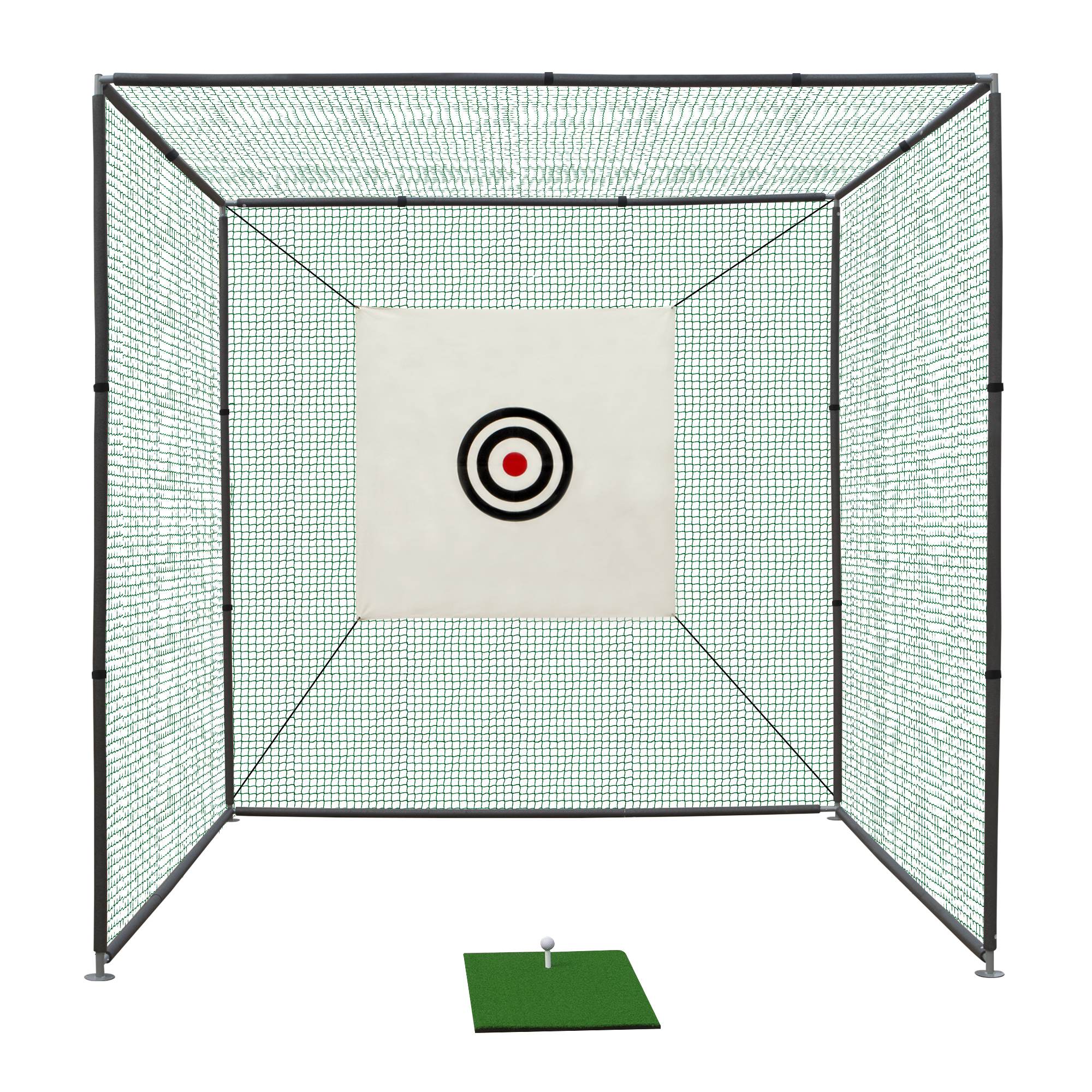 10X10X10FT Golf Practice Net Cage With Metal Frame Hitting Net Kit Indoor Outdoor view 7
