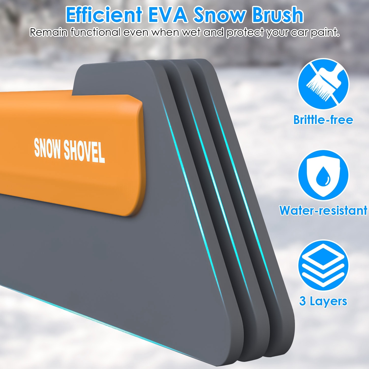 1Pc 3 In 1 Car Snow Removal Shovel With Lights Car Snow Removal Tool Telescopic Windshield Ice Scraper Snow Brush Shovel view 2