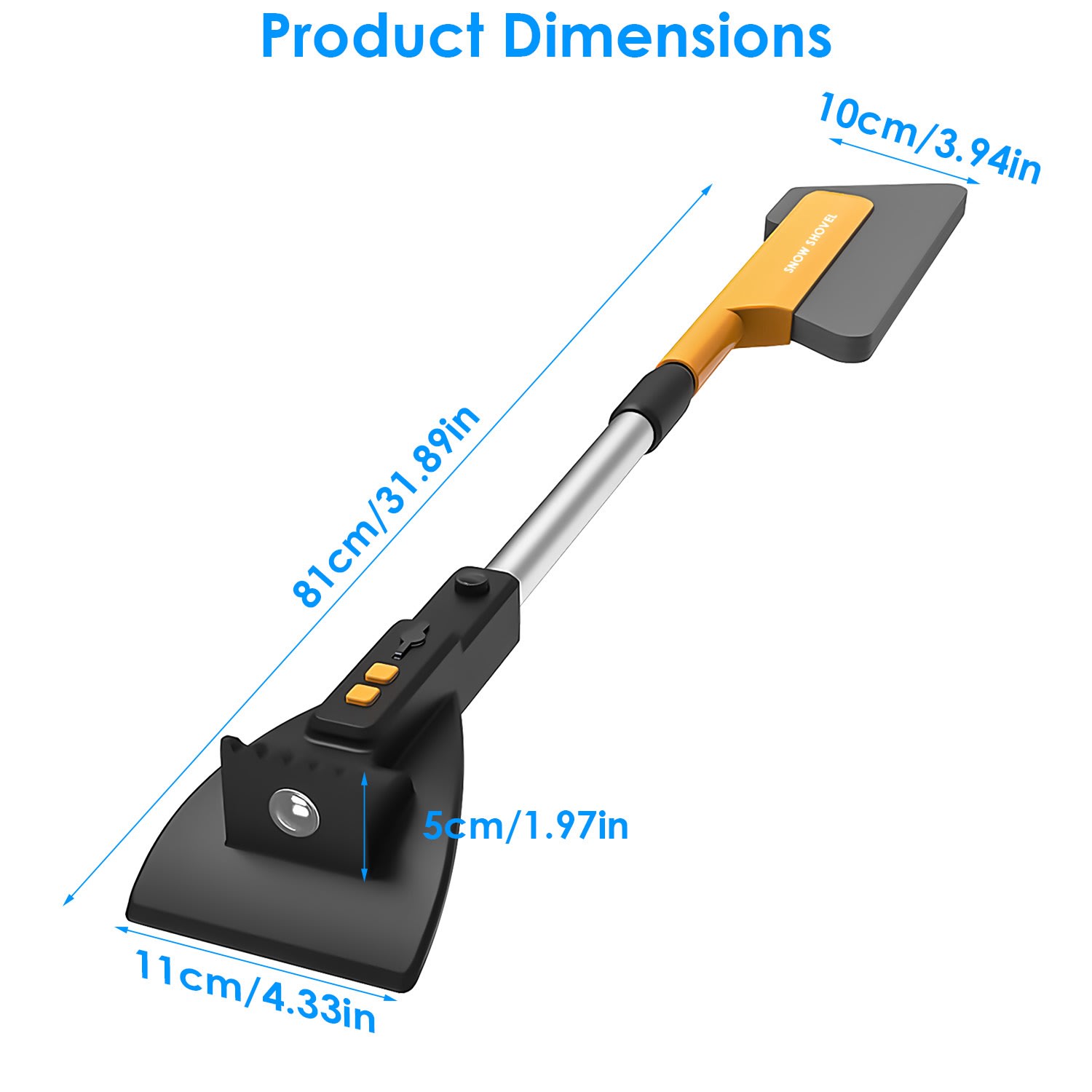 1Pc 3 In 1 Car Snow Removal Shovel With Lights Car Snow Removal Tool Telescopic Windshield Ice Scraper Snow Brush Shovel view 8