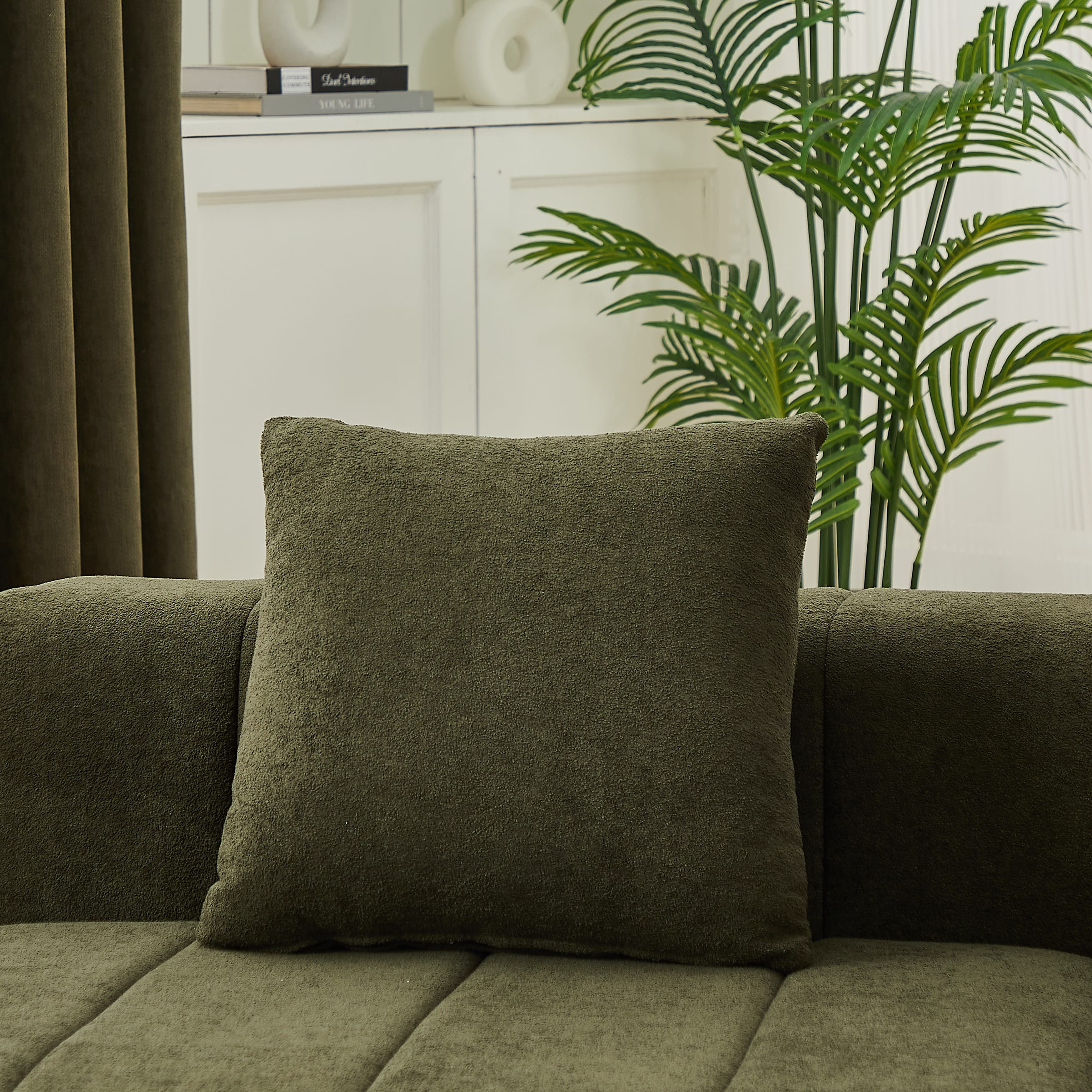Chenille Sectional Sofa With 2 Pillows,Symmetrical Modular Sofa Sectional For Bedroom, Living Room, Office For Leisure Or Nap, Reading Room, And Lobby view 3
